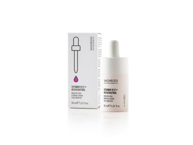 booster facial regenerante contiene vitaminas para la piel como B12 y resveratrol